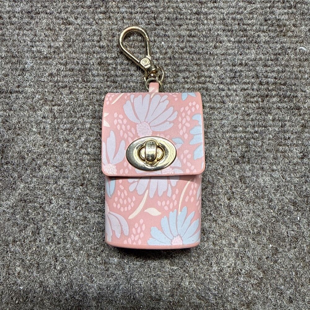 Bath and body works Floral hand sanitizer holder Coral with Gold Hardware